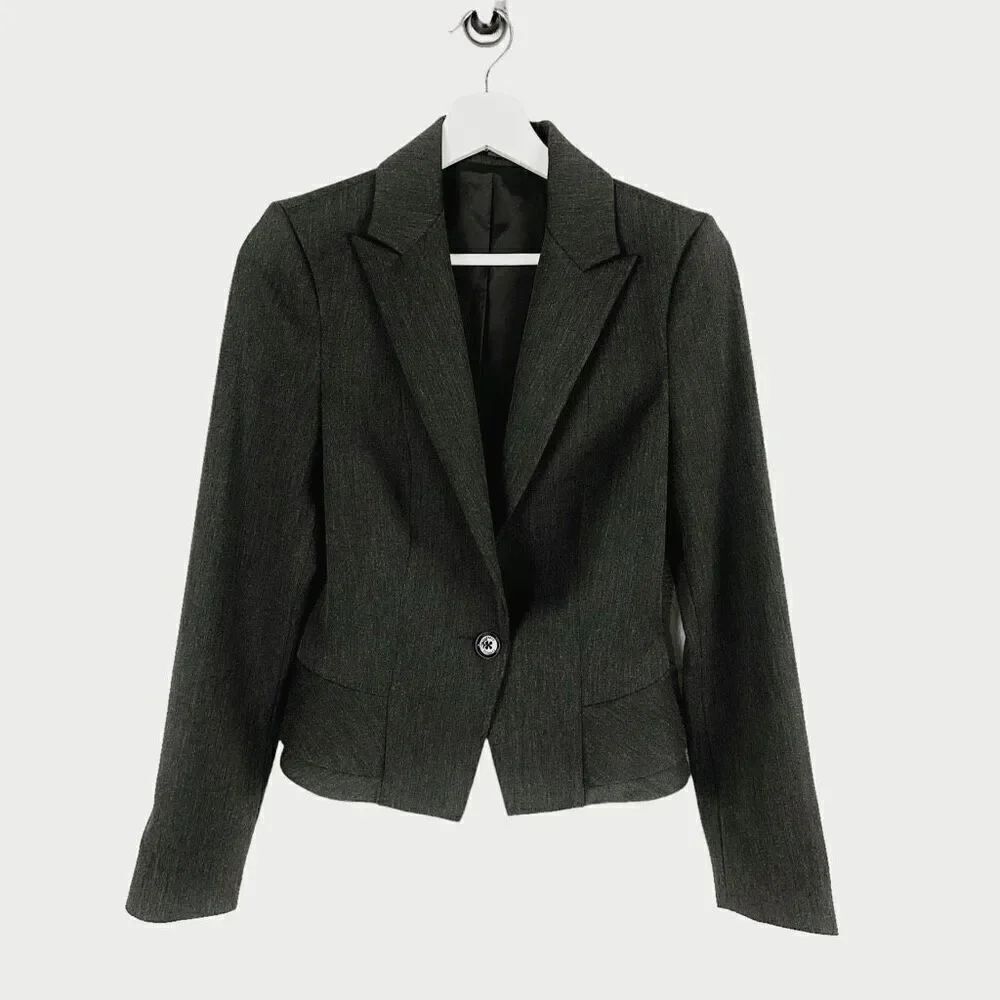 Express Gray One Button Short Blazer size 2